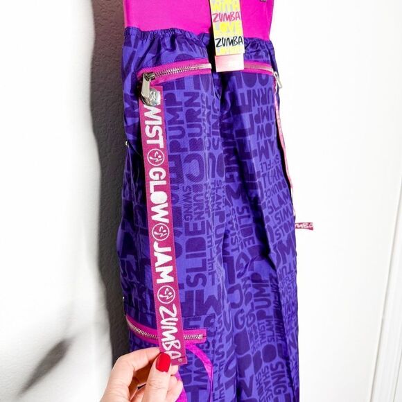 Zumba Women's Shout-Out Cargo Pants Amethyst Indigo Dance Fitness - Picture 7 of 10